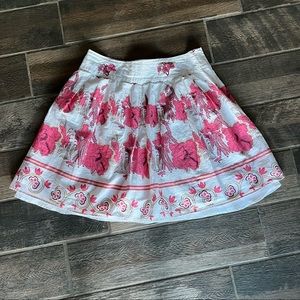 Fit to Go  100% cotton coral floral BOHO skirt XL